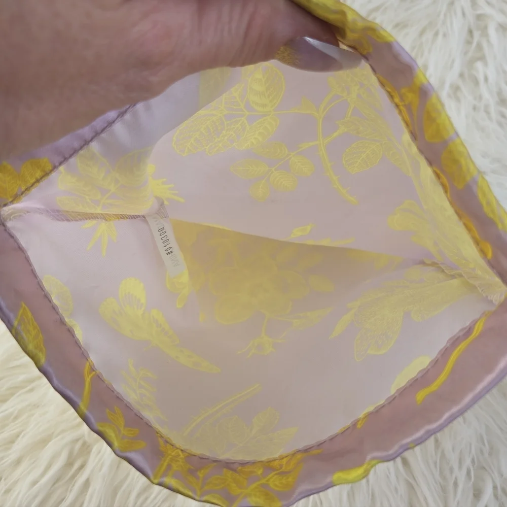 Ipsy Refreshments Glam Bag Large Purple Yellow Floral Drawstring Cosmetic Bag